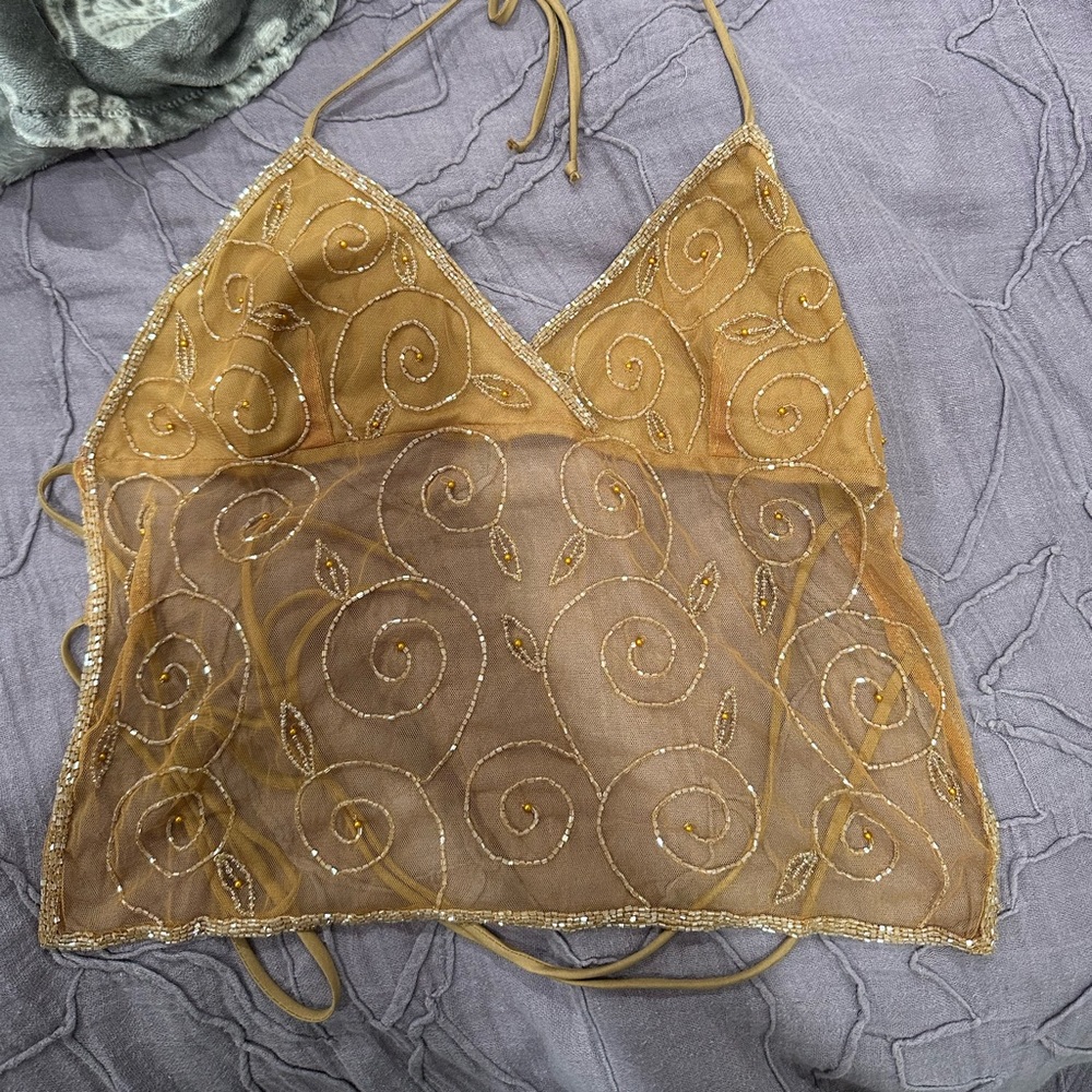 Embroidered sparkly top
